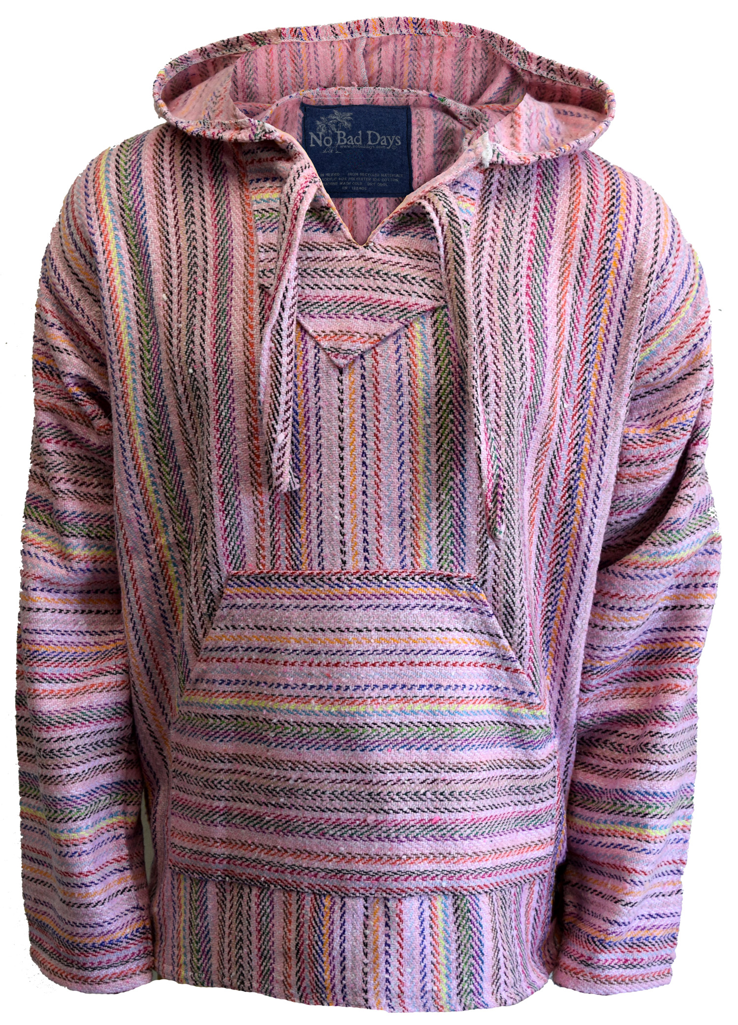 SKU NBDBHPRH No Bad Days Baja Hoodie Pink Rainbow